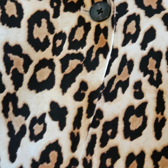 Banana Republic Womens 12 Blazer Leopard Print Tan Black Single Button Jacket - Picture 5 of 9